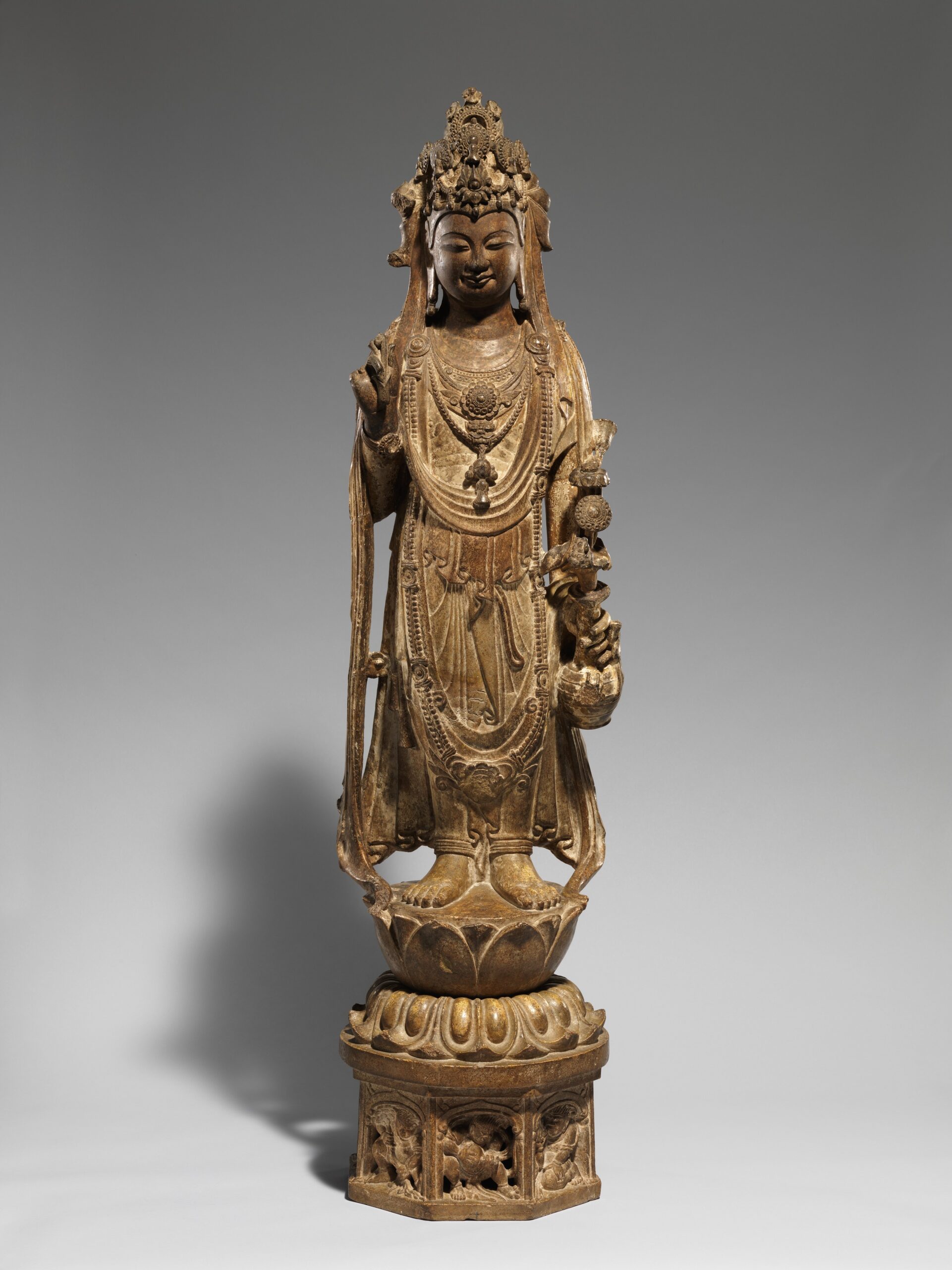 Late sixth- to early seventh-century Chinese limestone sculpture of Avalokiteshvara, also known as Guanyin