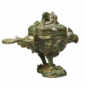 Eagle Catching Snake Bronze Incense Burner Boshan Censer, approved main product view.