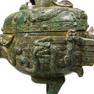 Eagle Catching Snake Bronze Incense Burner Boshan Censer, approved main product view.