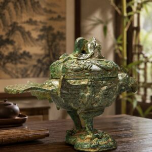 Eagle Catching Snake Bronze Incense Burner Boshan Censer, approved scene product view.