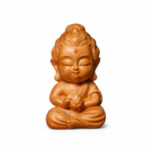 Lotus Buddha Wood Figurine Ornament, approved main product view.