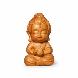 Lotus Buddha Wood Figurine Ornament, approved main product view.