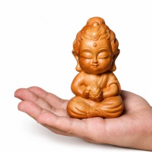 Lotus Buddha Wood Figurine Ornament, approved main product view.