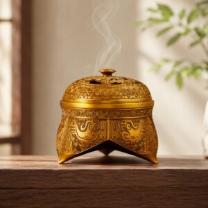 Dragon and Phoenix Copper Alloy Incense Burner, approved hero product view.