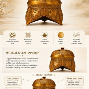 Dragon and Phoenix Copper Alloy Incense Burner, approved main product view.