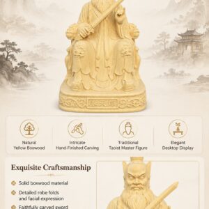 Zhang Daoling Zhengyi Patriarch Wood Statue, approved main product view.