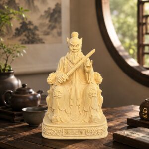 Zhang Daoling Zhengyi Patriarch Wood Statue, approved scene product view.
