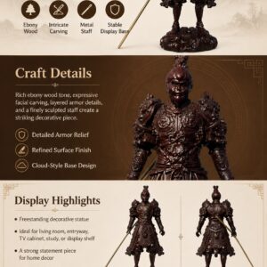 Monkey King Wood Figurine Sun Wukong Statue, approved main product view.