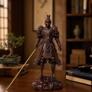 Monkey King Wood Figurine Sun Wukong Statue, approved detail product view.