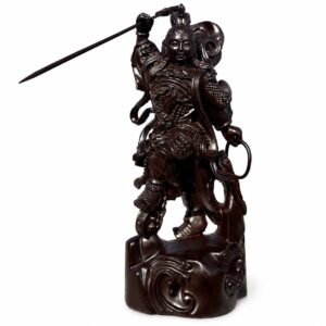Nezha Third Prince Wood Statue, approved main product view.