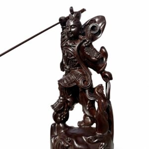 Nezha Third Prince Wood Statue, approved main product view.