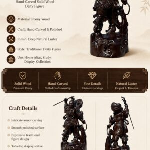 Nezha Third Prince Wood Statue, approved main product view.