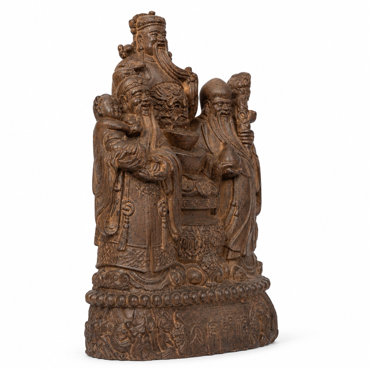Three Stars Wood Figurine, approved main product view.