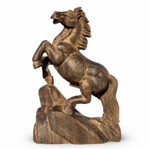 Zodiac Horse Wood Statue, approved main product view.