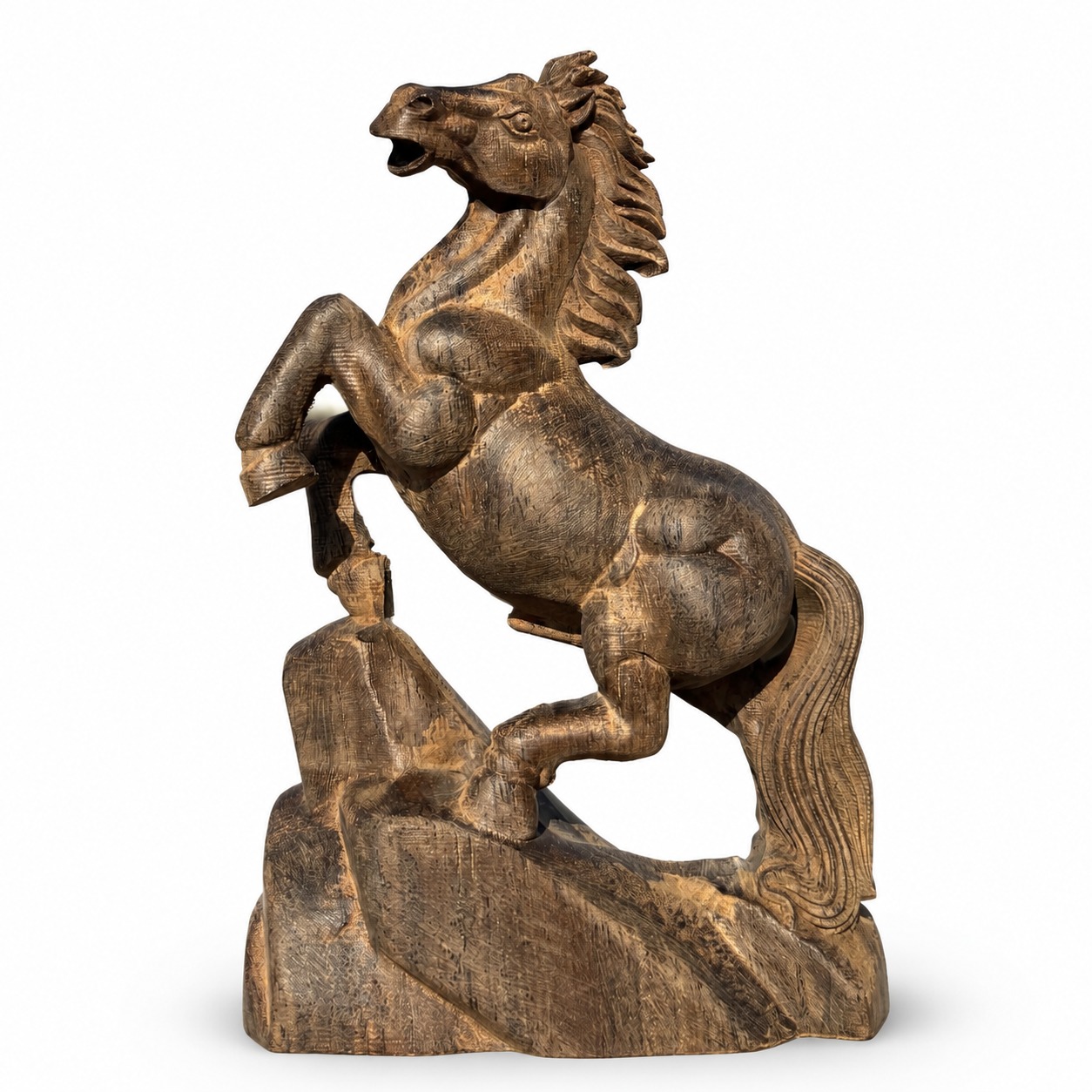 Zodiac Horse Wood Statue, approved main product view.