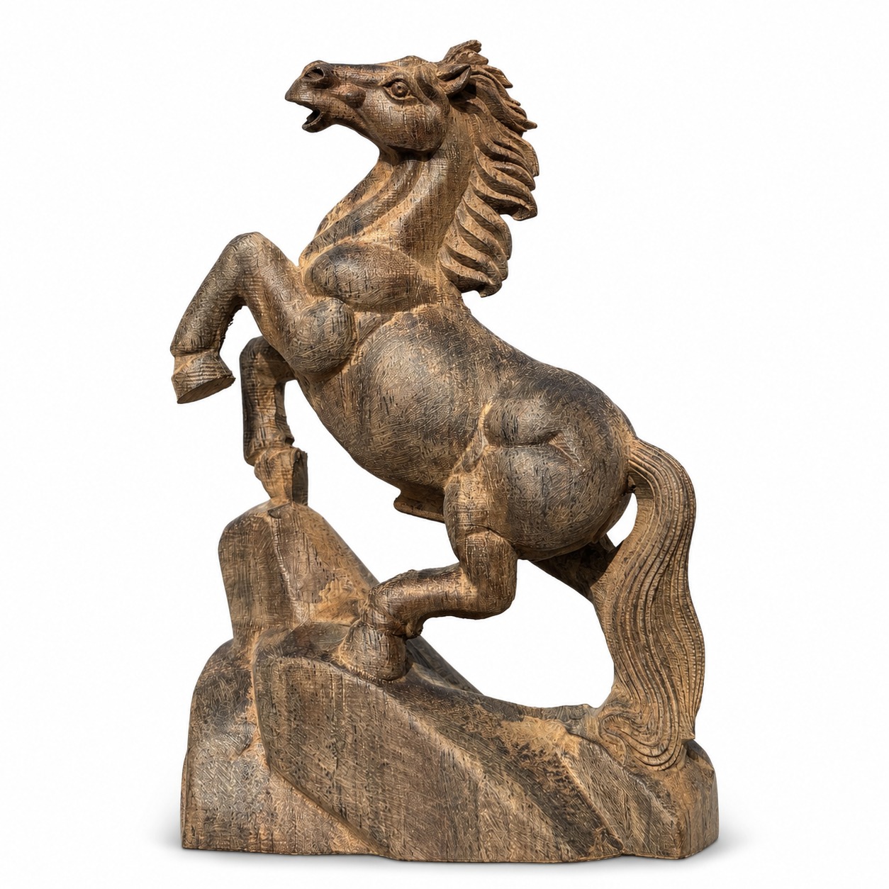 Zodiac Horse Wood Statue, approved main product view.