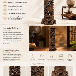 Hollow Lingzhi Mushroom Wood Incense Burner, approved main product view.