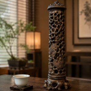 Hollow Lingzhi Mushroom Wood Incense Burner, approved main product view.