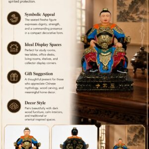 Nezha Prince Wood Figurine with, approved detail product view.