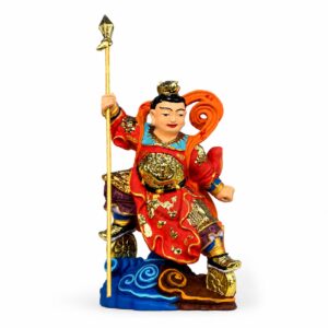 Nezha Wood Statue with Detailing, approved main product view.