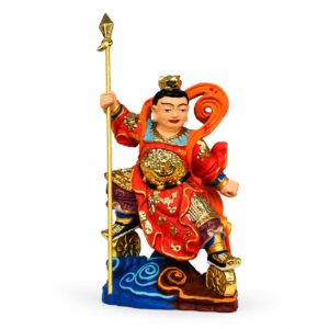 Nezha Wood Statue with Detailing, approved main product view.