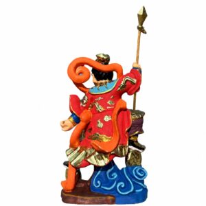 Nezha Wood Statue with Detailing, approved main product view.