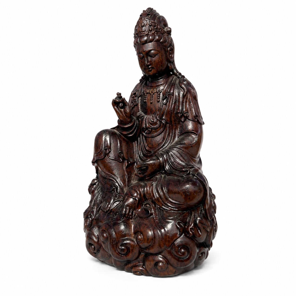 Avalokitesvara Bodhisattva Wood Statue, approved main product view.