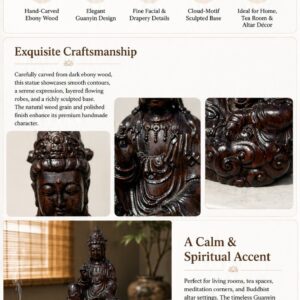 Avalokitesvara Bodhisattva Wood Statue, approved main product view.