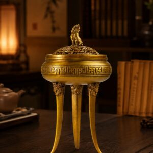 Qilin Three Legged Copper Alloy Incense Burner, approved scene product view.