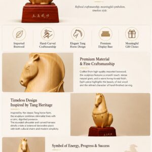 Tang Dynasty Horse Wood Statue, approved main product view.