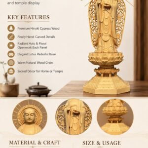 Approved detail image of Ksitigarbha Wood Statue. Inspect the listed facts separately.