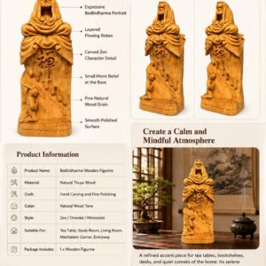 Bodhidharma Wood Figurine, approved main product view.