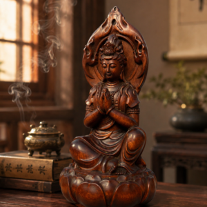 Guanyin Wood Statue, approved main product view.