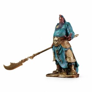 Guan Yu Brass Statue with Horizontal Blade, approved main product view.