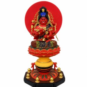 Aizen Myoo Wood Statue Painted Sculpture, approved main product view.