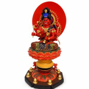 Aizen Myoo Wood Statue Painted Sculpture, approved main product view.
