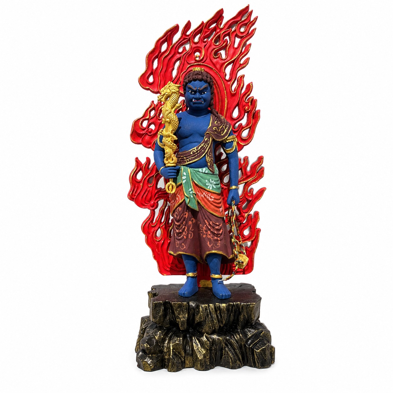 Approved product image of the Painted Fudo Myoo Wood Statue.