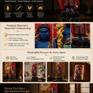 Approved product image of the Painted Fudo Myoo Wood Statue; inspect the listed facts separately.