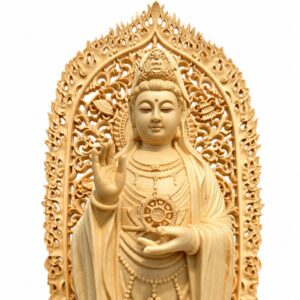 Nanhai Guanyin Bodhisattva Wood Statue, approved main product view.