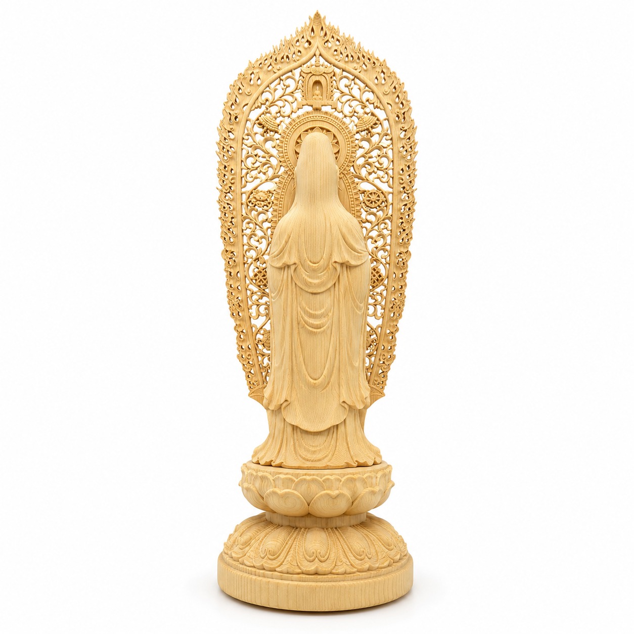 Nanhai Guanyin Bodhisattva Wood Statue, approved main product view.