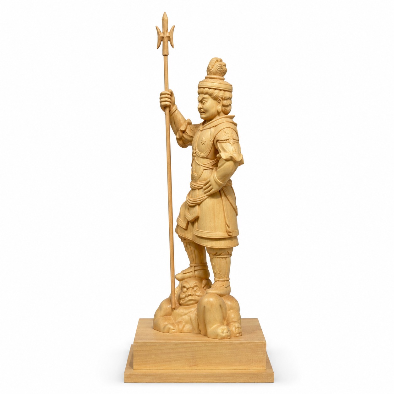 Four Heavenly Kings Wood Statue, approved main product view.