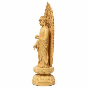 Amitabha Buddha Statue Wood Figurine, approved main product view.