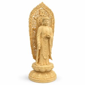 Amitabha Buddha Statue Wood Figurine, approved main product view.
