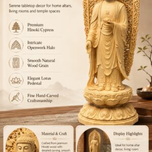 Amitabha Buddha Statue Wood Figurine, approved main product view.