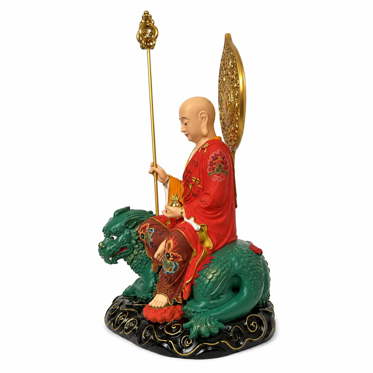Di Ting and Ksitigarbha Bodhisattva Wood Statue, approved main product view.