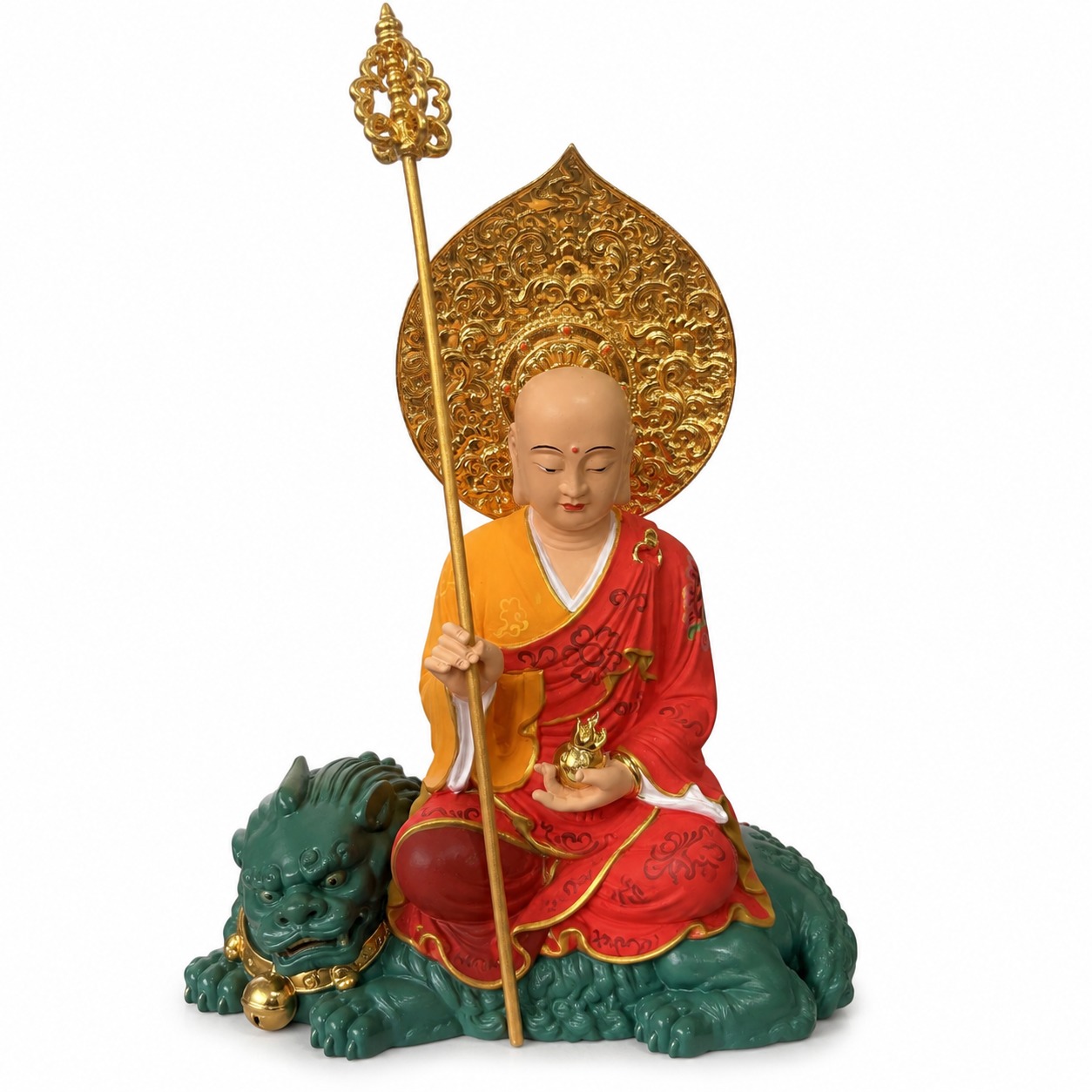 Di Ting and Ksitigarbha Bodhisattva Wood Statue, approved main product view.