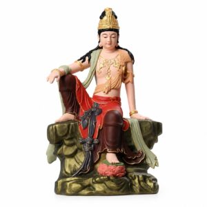 Painted Guan Yin Bodhisattva Wood Figurine, approved main product view.