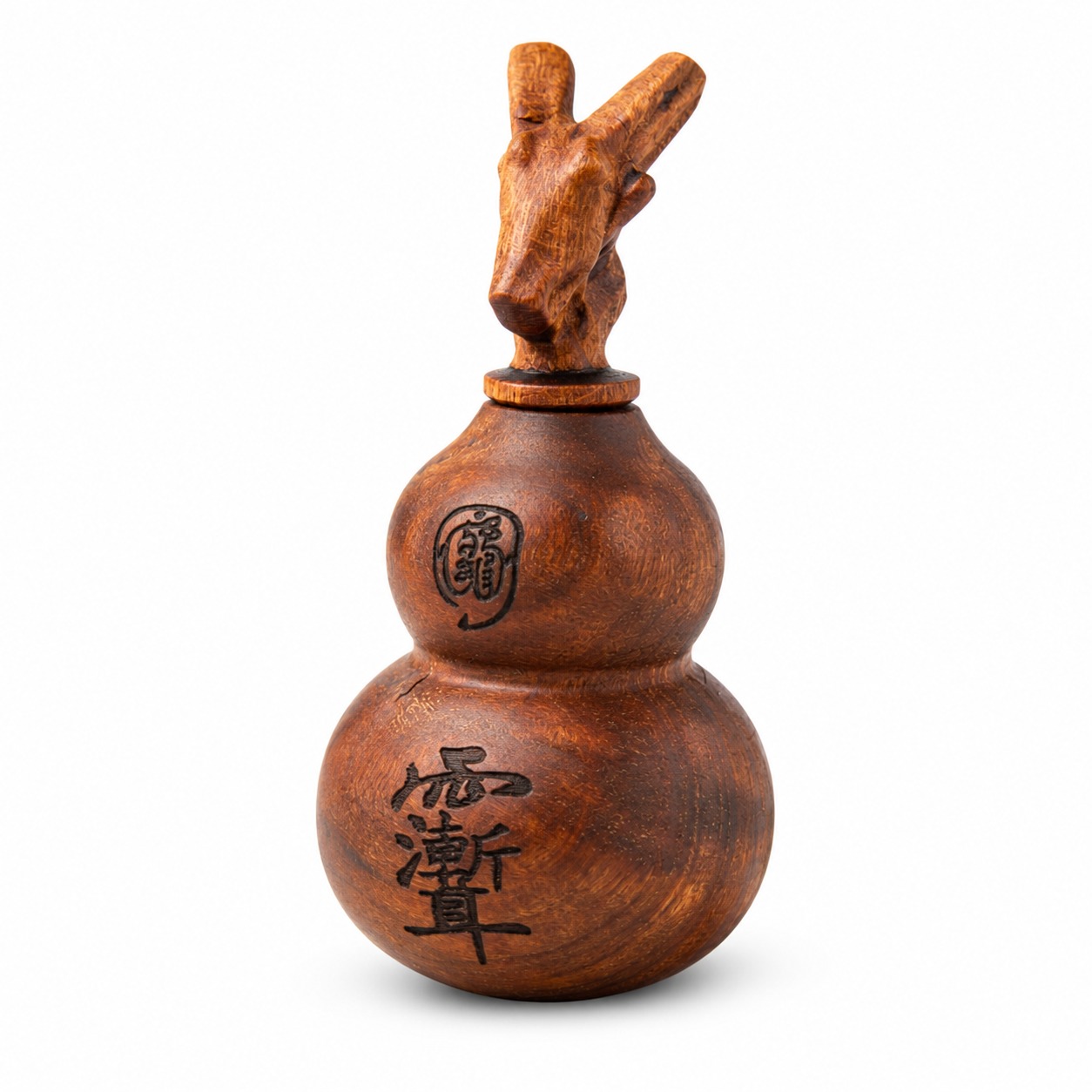 Dragon Head Gourd Ornament Wood Sculpture, approved main product view.