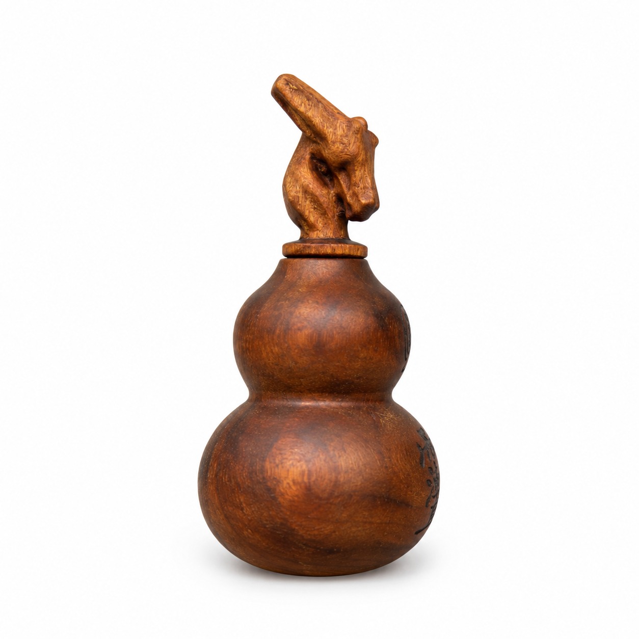 Dragon Head Gourd Ornament Wood Sculpture, approved main product view.