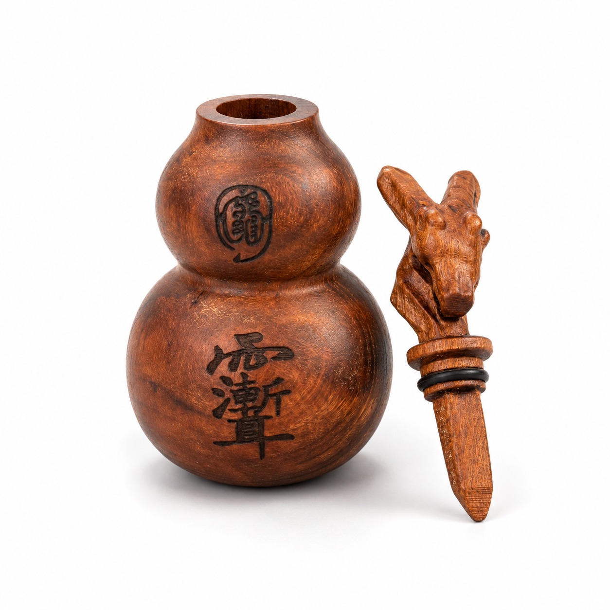 Dragon Head Gourd Ornament Wood Sculpture, approved main product view.